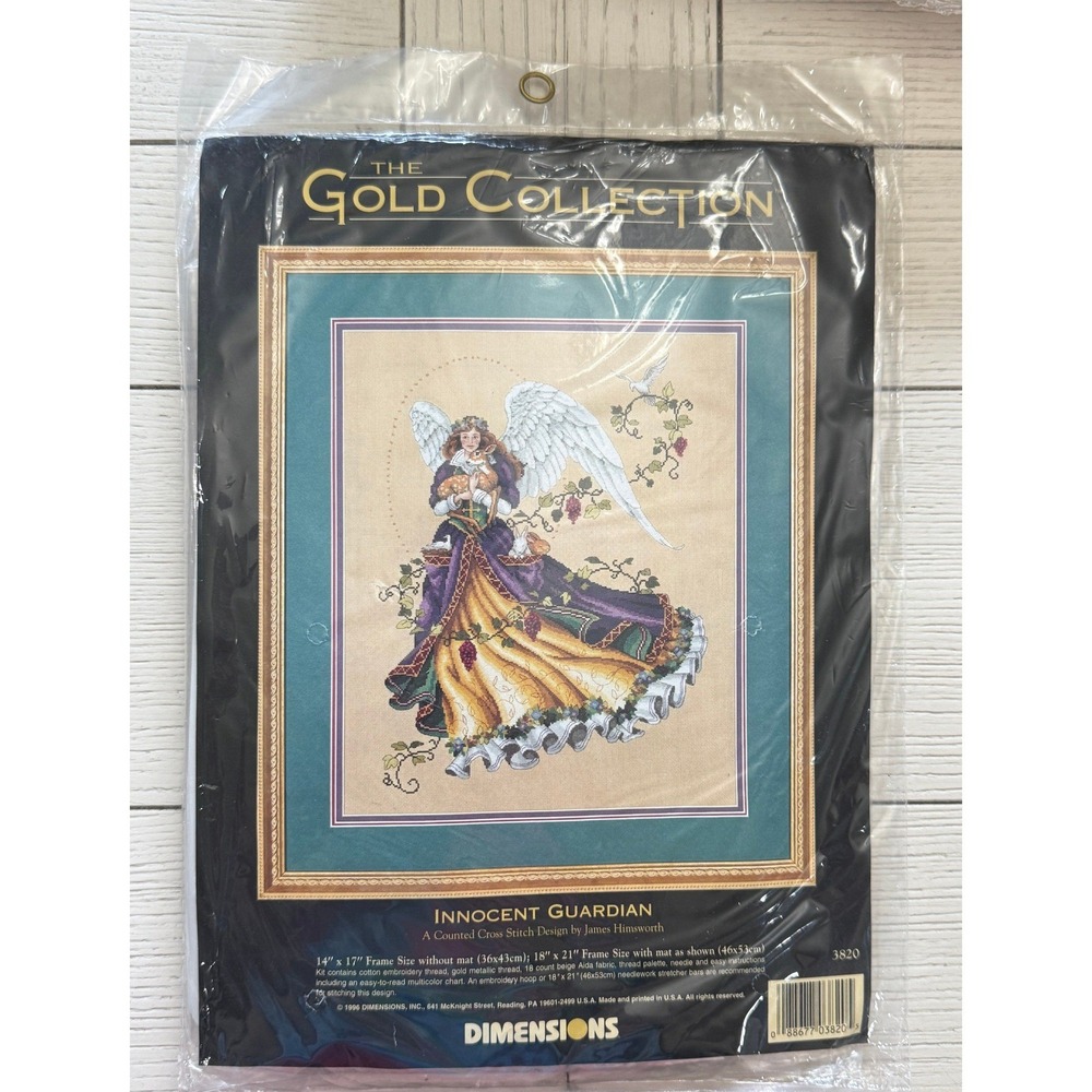 Vintage Dimensions Gold Collection Innocent Guardian Angel Cross Stitch Kit New